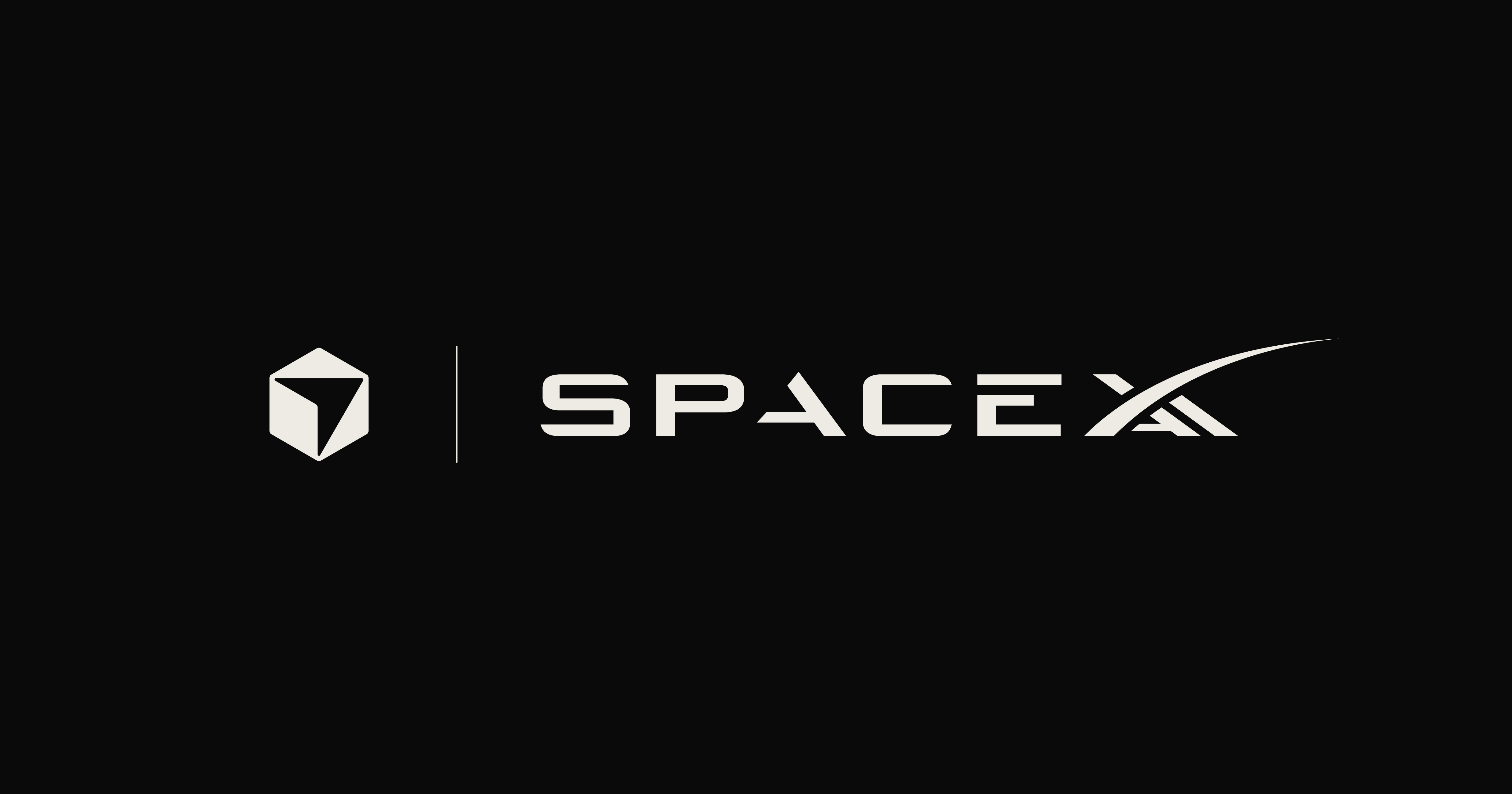 黑色背景上的 Cursor 与 SpaceX 联合标志